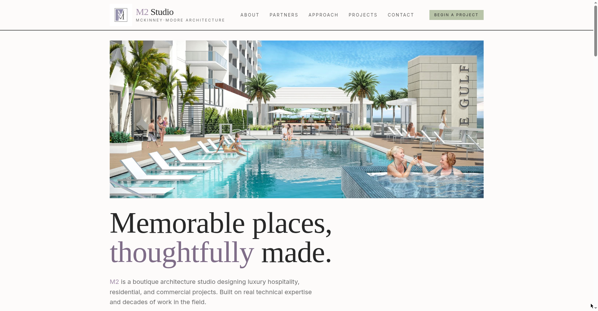 M2 Studio Architecture website homepage